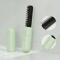 Type-C Charging Cordless Hair Straightener Brush Portable Hair Straightener Brush Compact Straightening Comb 3-Speed Temperature for Travelers