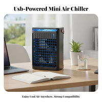 7 Color Night Light Desktop Air Cooler 3 Speed Settings Portable Air Cooler Fan Low Noise for Bedroom, Dorm Room, Camping