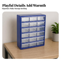 Desktop Drawer Cabinet 18-Drawer Organizer 6-by-3 Layout Rectangular