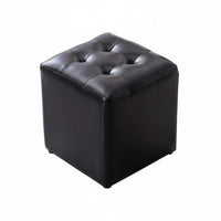Multi-Functional Upholstered Four-Legged Stool adaptable Use Upholstered Block Seat space-saving Size Footstool Wear-Resistant for Children, Homeowners, Living Room, Entryway, KTV Lounge, Home Office