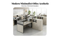 Privacy Partitions 4-Person Desk cluster Modern Design Office Furniture Integrated wiring Management Workstation System for Businesses, Startups, Coworking Space, Call call facility
