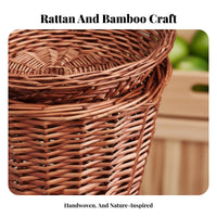Large Capacity Supermarket Produce Hamper Long-Lasting Display Basket Multipurpose Woven Bin Retro Appearance for Grocery Storage Managers, Farmers Market Vendors, Homeowners, Fruit Shop, Kitchen, Living Room, Party