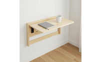 Wall Mounted Folding Desk Foldable Wooden Drop Wall-Mounted Workbench Table Space Saving Laundry Folding Table for Small Areas