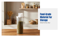 Airtight Food Storage Container, Moisture-Resistant Plastic, for Rice, Flour, Grains