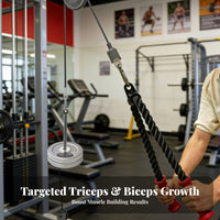 Heavy Duty Tricep Rope Non-Slip Grip Triceps Pulldown Rope 360° Swivel for Bodybuilders