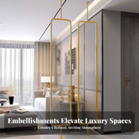 360° Rotation Rotating Fluted Glass Panel Luxury Design Partition Screen Semi-Transparent Room Divider Frosted Translucent for Business Owners, Interior Designers, Office Workers, Entrance Hall, Reception Area, Bedroom, Studio Apartment