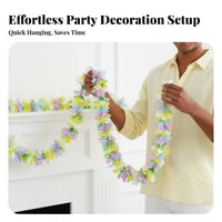Easter Tinsel Garland Festive Atmosphere Colorful Holiday Tinsel Shiny Finish Colorful Shiny Garland for Kids, Homeowners, Birthday Parties, Indoor