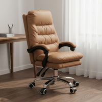 Luxury Design Leather Executive Chair Comfortable High Back Executive Chair Thickly Padded Cushion Adjustable Support for Executives, Conference Room