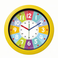 Educational Analog Learning Wall Clock Color-Coded Analog Learning Wall Clock Child-Friendly for Playroom