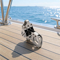Pulley with Locking Ball Wear Resistant Stainless Steel Pulley Block Strong Hardware for Sailors, Boaters