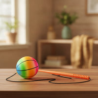 Elastic Rebound Ball with Rod Active Handheld Rebound Ball Portable Fitness Toy Low-Impact for Children, Coordination Practice