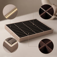 Brushed Gold Jewelry Display Tray Multi-Slot Jewelry Organizer Tray Rectangular Compact for Collectors, Showcases, Retail Counters