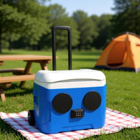 Ice Chest with Speaker Portable Wheeled Hard Ice Chest Insulated Rolling for Beach