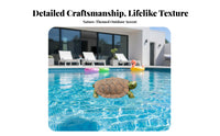 Weather-Resistant Floating Turtle Statue Long-Lasting Construction Floating Turtle Figurine Hand-Painted Resin Tortoise Model for Pool, Outdoor