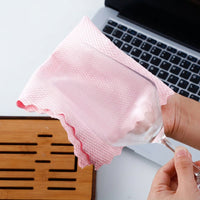 Fish Scale Microfiber Cloth and Microfibre Cloth, High Absorption Cleaning Cloths for Glass and Dishes, Reusable Screen and Kitchen Towel