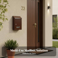 Wall Mount Mailbox Weather Resistant Locking Mail Box Locking Metal Mail Receptacle Anti-Pilferage Opening Outdoor Security