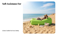 Lightweight Wind-Pouch Recliner No Pump Required Wind-Pouch Lounger Quick Inflation inflatable lounge Waterproof for Beachon the moveers, Outdoor lovers, Beach, Camping, pool area, Backyard