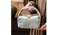 Handmade Embroidery Embroidered Tea Set Bag Multi-Purpose Chinese Design Brocade Pouch Portable Tea Ceremony Case