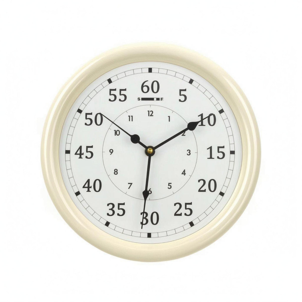 Dual Scale Analog Wall Clock Black Hands Round Wall Clock Large Numerals Room Decoration Central Mount