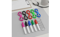 15 Pieces Foldable Scissors and Marker Pen Set Mini Marker and Scissors Keychain Kit Portable Cutting and Writing Tool Set for Nurses, Students, Teachers, Work, School