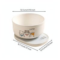 Easy to Clean Ceramic Cat Water Bowl Auto Shut-Deactivate Heated Pet Bowl Detachable Design Constant Temperature Pet Feeder Silent Operation for Winter