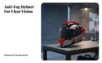 Full Face Helmet DOT Approved Aerodynamic High-Strength Shell Riding Gear for Motorcyclists, Men, Four-Season Use, Traveling