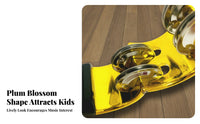 Double Row Tinkle Tambourine Crisp Percussive Sound Double Row Tambourine Easy to Blooming Design Shaped Hand Bell for Children, Beginners, KTV