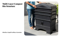 Red Wigglers Breeding Box Produces Liquid Soil Enhancer Vermicomposting Bin Stackable Composting Creature Composter Odor Control