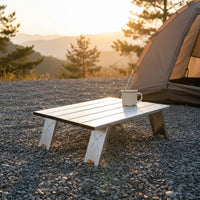 Foldable Aluminum Roll Top Table Sturdy and Stable Folding Camping Table Waterproof for Picnic, Fishing, Beach, Garden