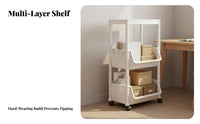 Mobile Toy Organizer Easy to Move Mobile Shelving Unit Rolling Storage Cart Space Saving Multi-Tier Utility Trolley for Bathroom