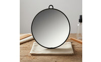Round Makeup Mirror Glass Surface Vanity Accessory Solid Finish Room Decor