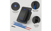 12V 20A Rocker Switch with Faceplate Panel-Mount Rocker Switch with Pre-Wired Leads Wires Heavy Duty Easy to Install for DIYers