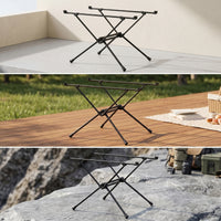 Collapsible Folding Table Frame Lightweight Camping Table Support Heavy Duty Space-Saving for Picnics