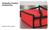 Meal Transport Bag Zipper Closure Insulated Thermal Pizza Pouch Heavy-Duty Straps for Restaurants, Caterers, Takeaway Service
