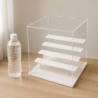 Acrylic Display Cabinets, Clear Model Display Case with Lid & Internal Shelves, Dustproof Collectible Display Case for Figurines, 31.5cm