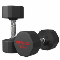 Commercial Grade Solid Steel Fixed Weight Dumbbell Floor Protection Rubber Coated Dumbbell Noise Reducing Knurled Handle Weight Drop-Resistant for Men, Women, Home Gym