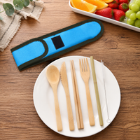 Reusable Travel Flatware Fiber Utensils with Case, Portable Eating Utensils for Travel, Spoon & Straw Included