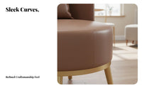 Modern Design Upholstered Barrel Chair High-Rebound Cushion Lounge Seat Thick Padding Indoor Seating Ergonomic Support for Interior Designers, Business Owners, Hotel Lobby, Reception Area, Office, Living Room