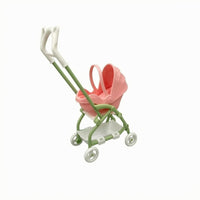 Realistic Design Foldable Doll Pushchair Lightweight Mini Toy Stroller Compact Baby Stroller Toy Four Wheels
