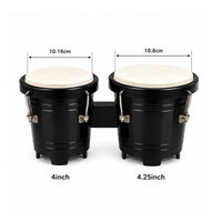 Tunable Bongos Glossy Bongo Drums Sturdy Bongo Pair Portable for Rhythm Practice, Home Play