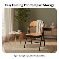 Foldable Backrest Chair Easy Storage Metal Frame Folding Chair Sturdy and Hard-Wearing for Students, Office Workers, Conference Room, Meeting Rooms