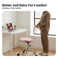 Height Adjustable Armless Transparent rotate Chair Space Saving Transparent Caster Chair Minimalist aesthetic Office Furniture Rolling Casters for Apartment Dwellers, Home Workers, Students, Small Spaces, Vanity Area, Study Room, Bedroom