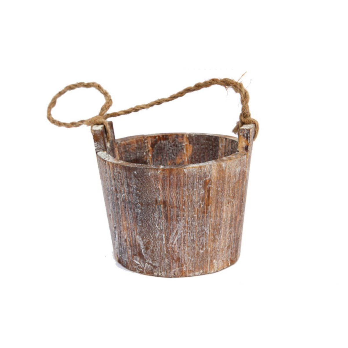 Wooden Planter Bucket Wood Plant Pot Decorative Storage Garden Decoration