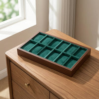 Velvet-Lined Watch Display Tray Padded Watch Organizer Tray Open-Top Safeguarding for Countertop