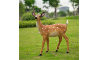 Realistic Deer Garden Statue Lifelike Deer Statue Outdoor Animal Figure Weatherproof for Nature Lovers, Gardeners, Courtyard