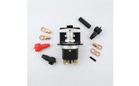 Metal Mounting Plate Rotary Battery Disconnect Switch Brass Terminals 12V Battery Disconnect Switch Copper Lugs Insulating Sleeves