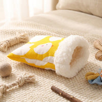 Hamster Bed and Sugar Glider Bed, Soft Cone Pet Sleeping Pouch, Cartoon Style Hamster House for Winter Indoor Use, Cozy Small Cage Accessories