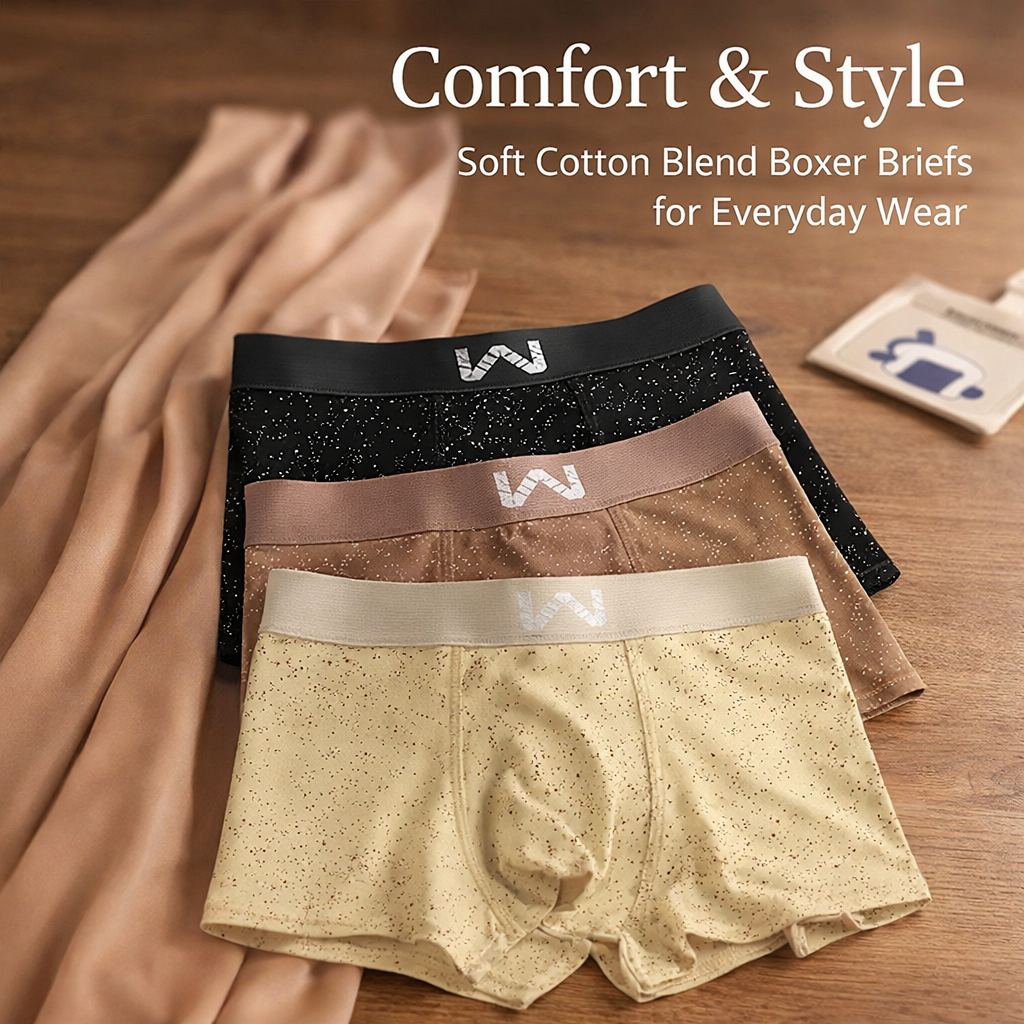 Mens Underwear Briefs Multipack with Pouch for Daily Use, Breathable Material with Elastic Waistband for