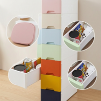 Slim Gap Storage Cabinet with Drawers for Kitchen and Bathroom, Waterproof Narrow Shelf Organizer