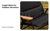 Foldable Design Padded Folding Armchair Detachable Cushion Lightweight Collapsible Seat No Assembly Required Outdoor Furniture Compact for Picnickers, Spectators, Camping, Outdoors, Picnics, Backyard